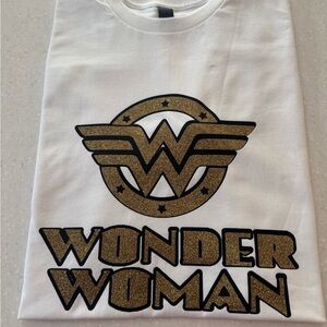 Wonder Woman White and Gold/Glitter T-Shirt